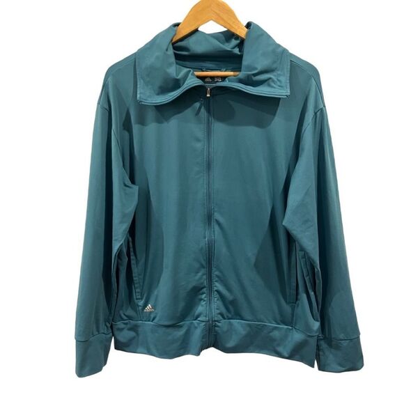 adidas Tops - Adidas Climawarm Blue Athletic pocket Jacket Size XL